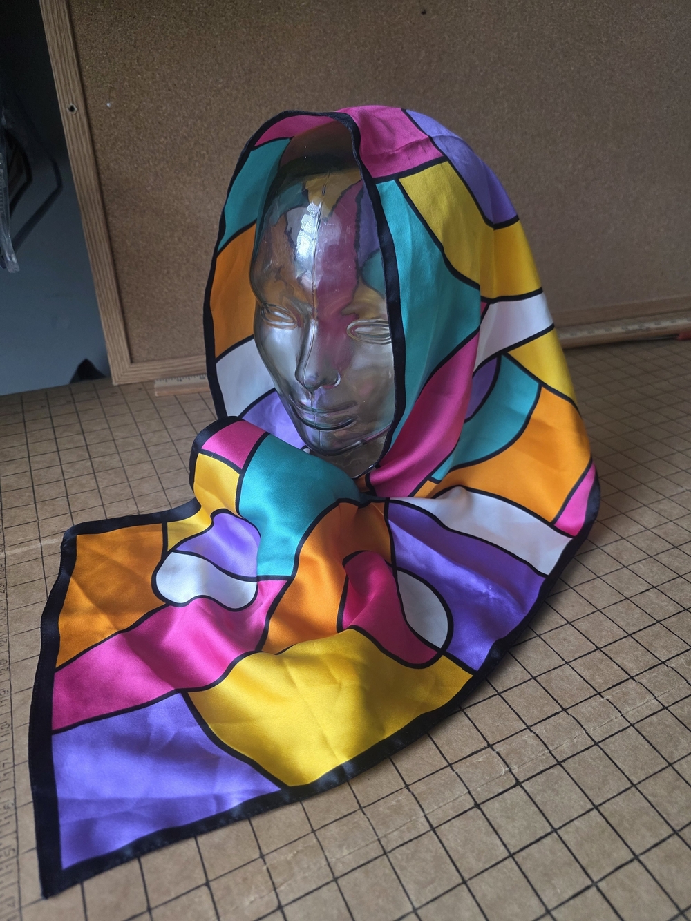 Echo Design Italy Vintage Scarf Virginia Slims Retro Geometric Print Colorblock